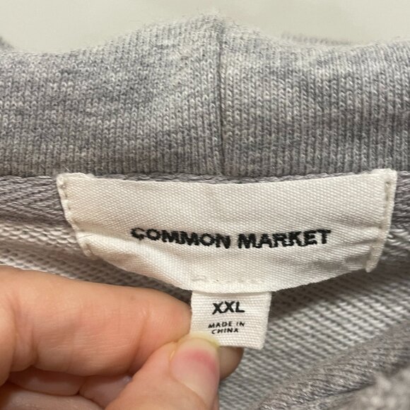 Common Market Men’s Hoodie Sweatshirt XXL Gray Pullover Casual Comfort Cotton N - Picture 7 of 11